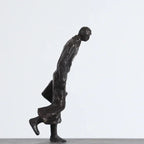 Modern Abstract Statue - Black Metal Framed Figures, close-up view - House Of Avana