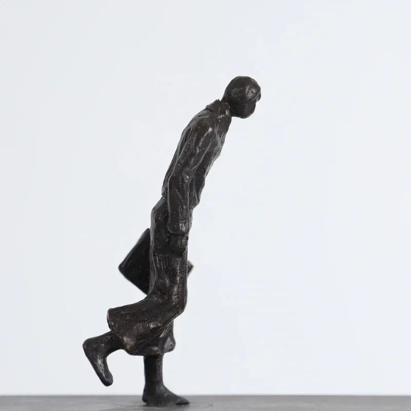 Modern Abstract Statue - Black Metal Framed Figures, close-up view - House Of Avana