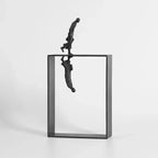 Modern Abstract Statue - Black Metal Framed Figures, top view - House Of Avana