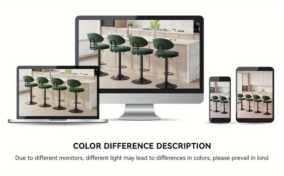 Bar Stools Set of 2/4, Modern Adjustable Height Swivel Kitchen Chairs, Counter Barstools with Backrest,... - House Of Avana