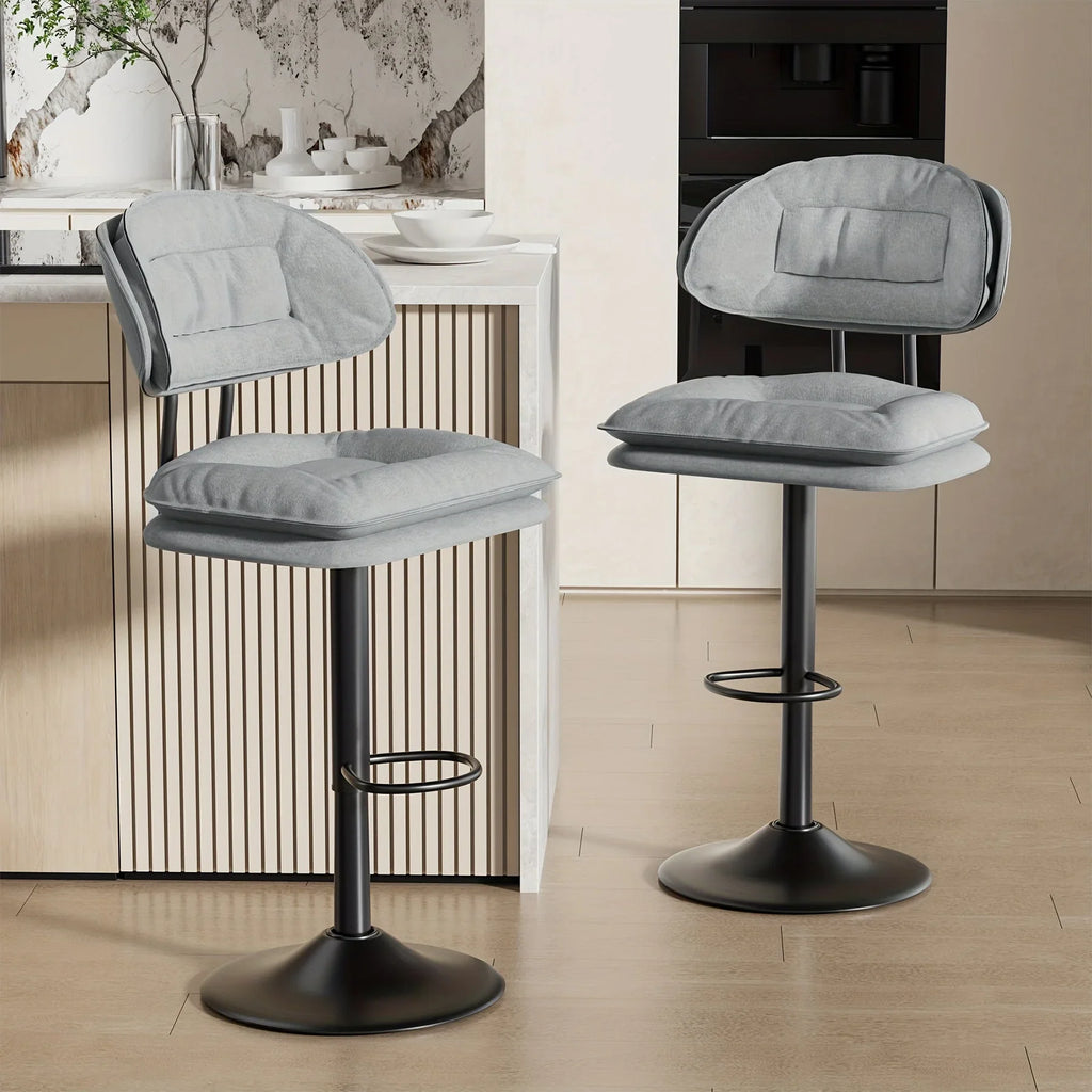 Bar Stools Set of 2/4, Modern Adjustable Height Swivel Kitchen Chairs, Counter Barstools with Backrest,... - House Of Avana