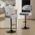 Bar Stools Set of 2/4, Modern Adjustable Height Swivel Kitchen Chairs, Counter Barstools with Backrest,... - House Of Avana