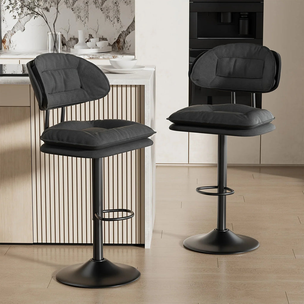 Bar Stools Set of 2/4, Modern Adjustable Height Swivel Kitchen Chairs, Counter Barstools with Backrest,... - House Of Avana