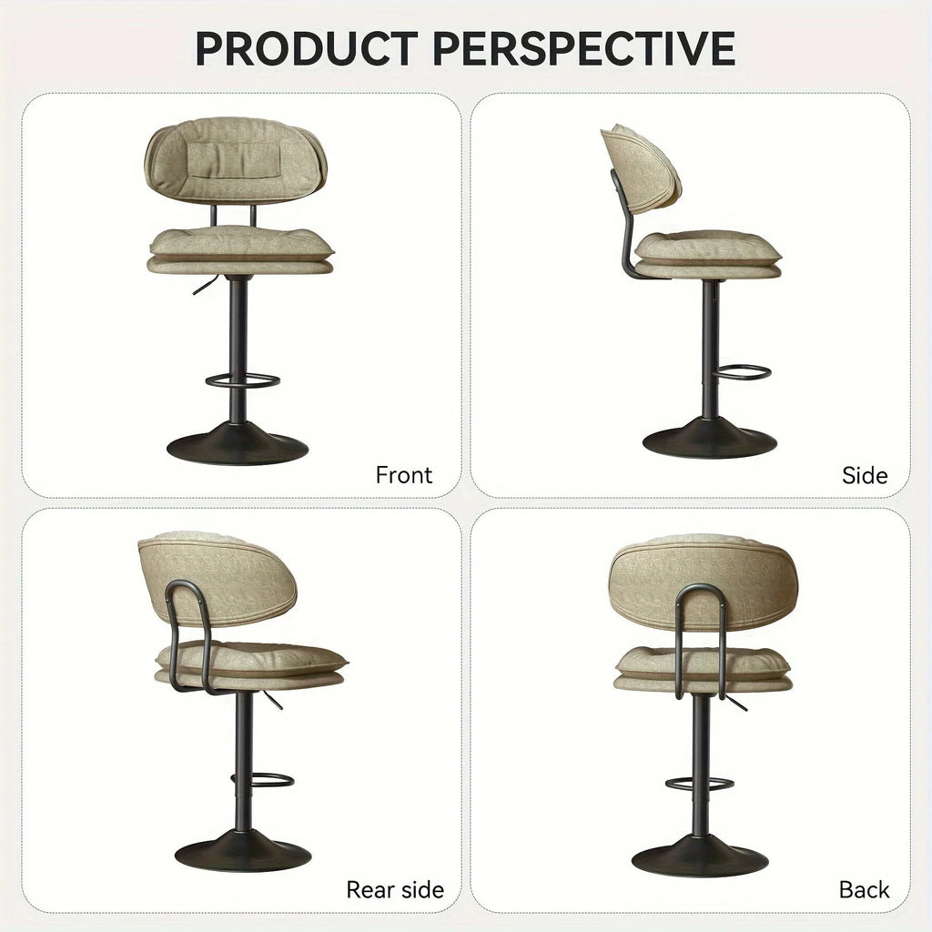 Bar Stools Set of 2/4, Modern Adjustable Height Swivel Kitchen Chairs, Counter Barstools with Backrest,... - House Of Avana