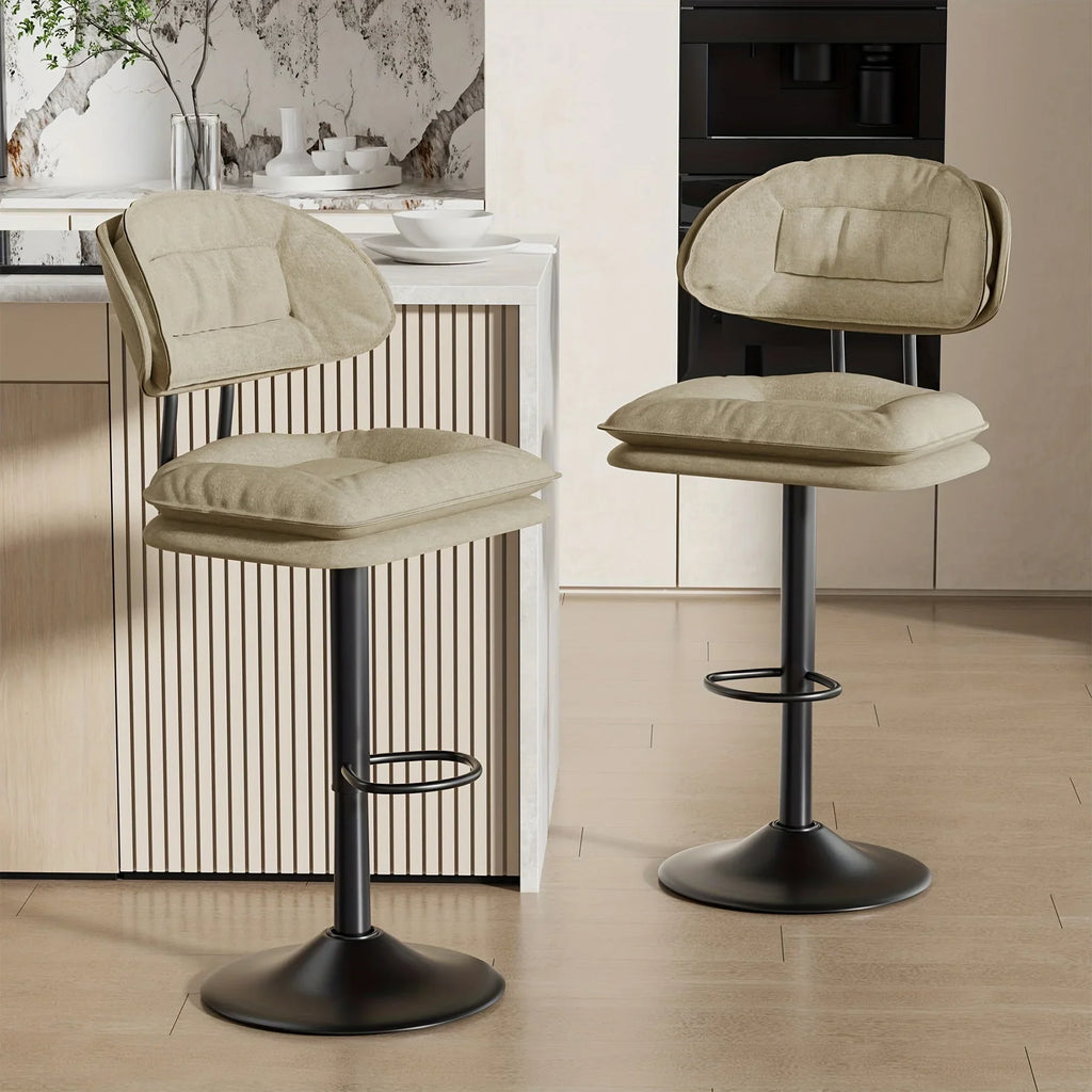 Bar Stools Set of 2/4, Modern Adjustable Height Swivel Kitchen Chairs, Counter Barstools with Backrest,... - House Of Avana