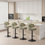 Bar Stools Set of 2/4, Modern Adjustable Height Swivel Kitchen Chairs, Counter Barstools with Backrest,... - House Of Avana