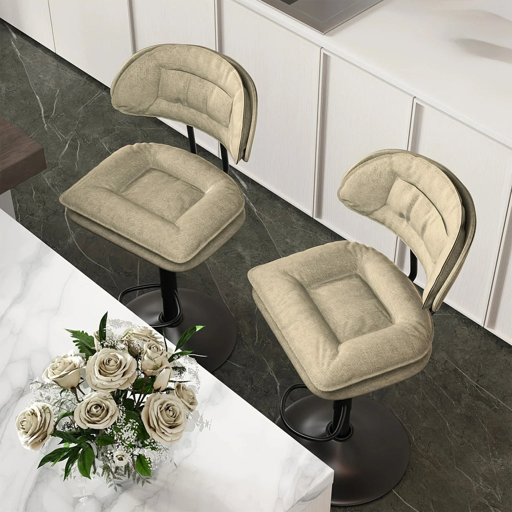 Bar Stools Set of 2/4, Modern Adjustable Height Swivel Kitchen Chairs, Counter Barstools with Backrest,... - House Of Avana