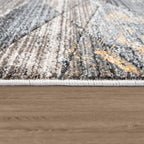 Modern Area Rug Abstract Design 3D Effect in Grey Yellow RugYourHome