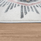 Modern Area Rug Ethnic Design with colorful Pattern in Cream RugYourHome