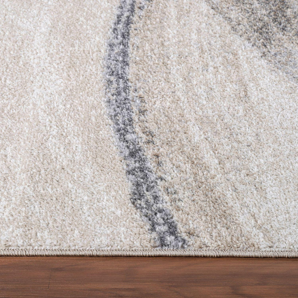 Modern Area Rug Fiesta with Artistic Waves in Beige Grey RugYourHome