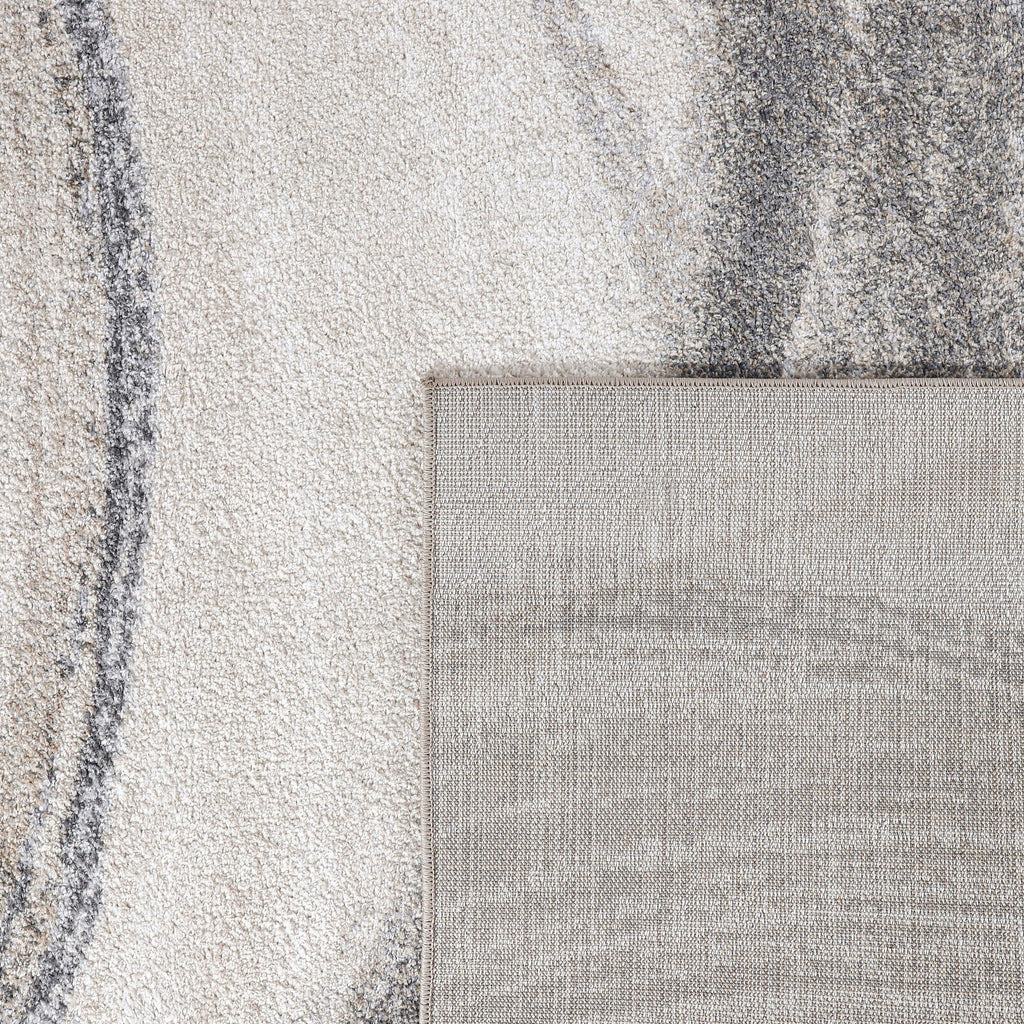 Modern Area Rug Fiesta with Artistic Waves in Beige Grey RugYourHome