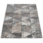 Modern Area Rug Geometric Design 3D Effect in Grey Beige RugYourHome