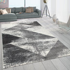 Modern Area Rug Mero Abstract Design - Black and White RugYourHome