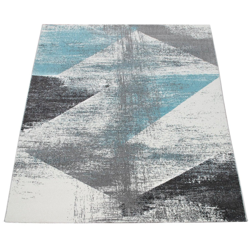 Modern Area Rug Mero Abstract Design - Grey Blue RugYourHome