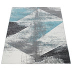Modern Area Rug Mero Abstract Design - Grey Blue RugYourHome