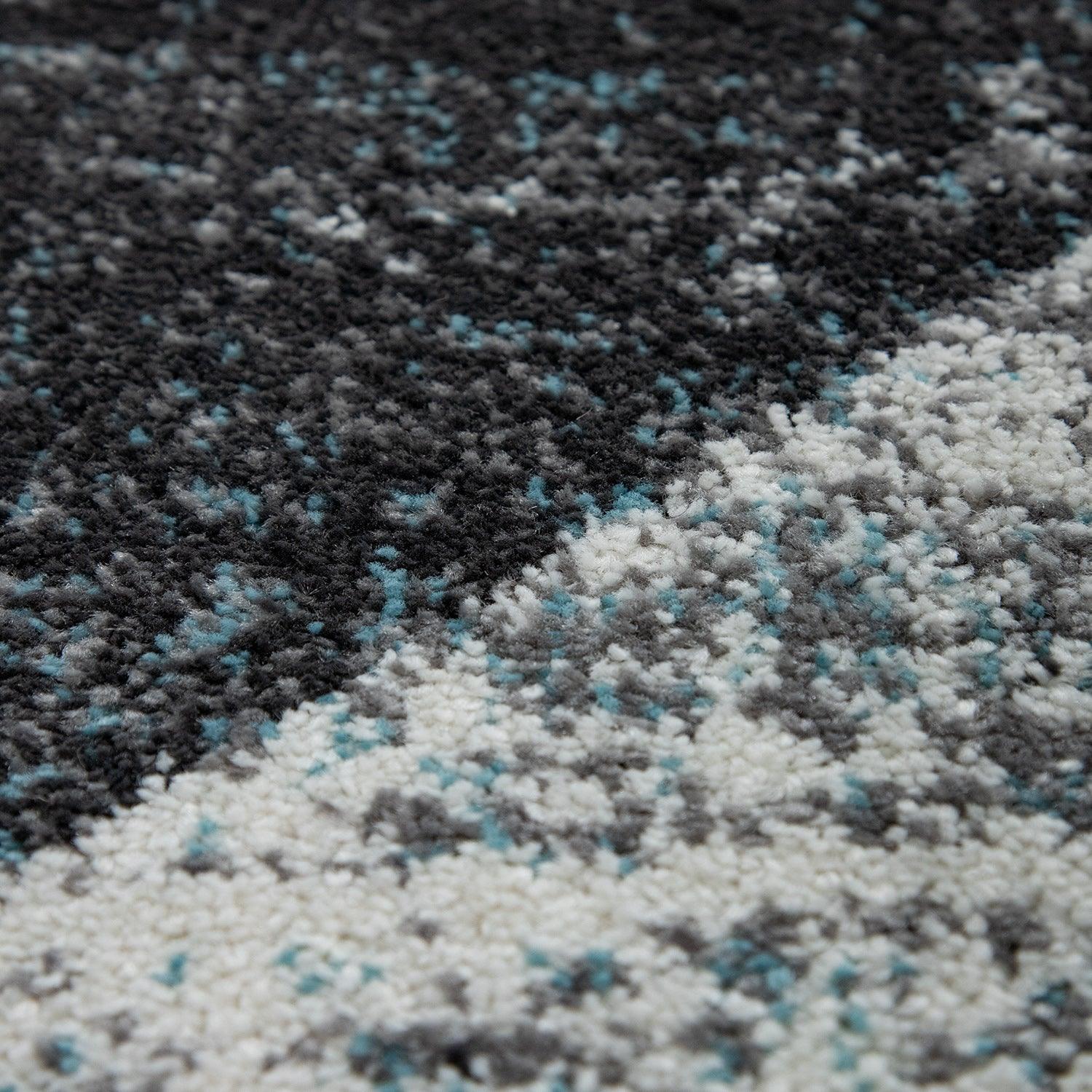 Modern Area Rug Mero Abstract Design - Grey Blue RugYourHome