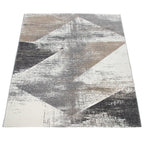 Modern Area Rug Mero Abstract Design - Grey White Brown RugYourHome