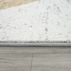 Modern Area Rug Mero Abstract Design - Grey White Yellow RugYourHome