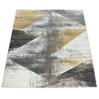 Modern Area Rug Mero Abstract Design - Grey White Yellow RugYourHome