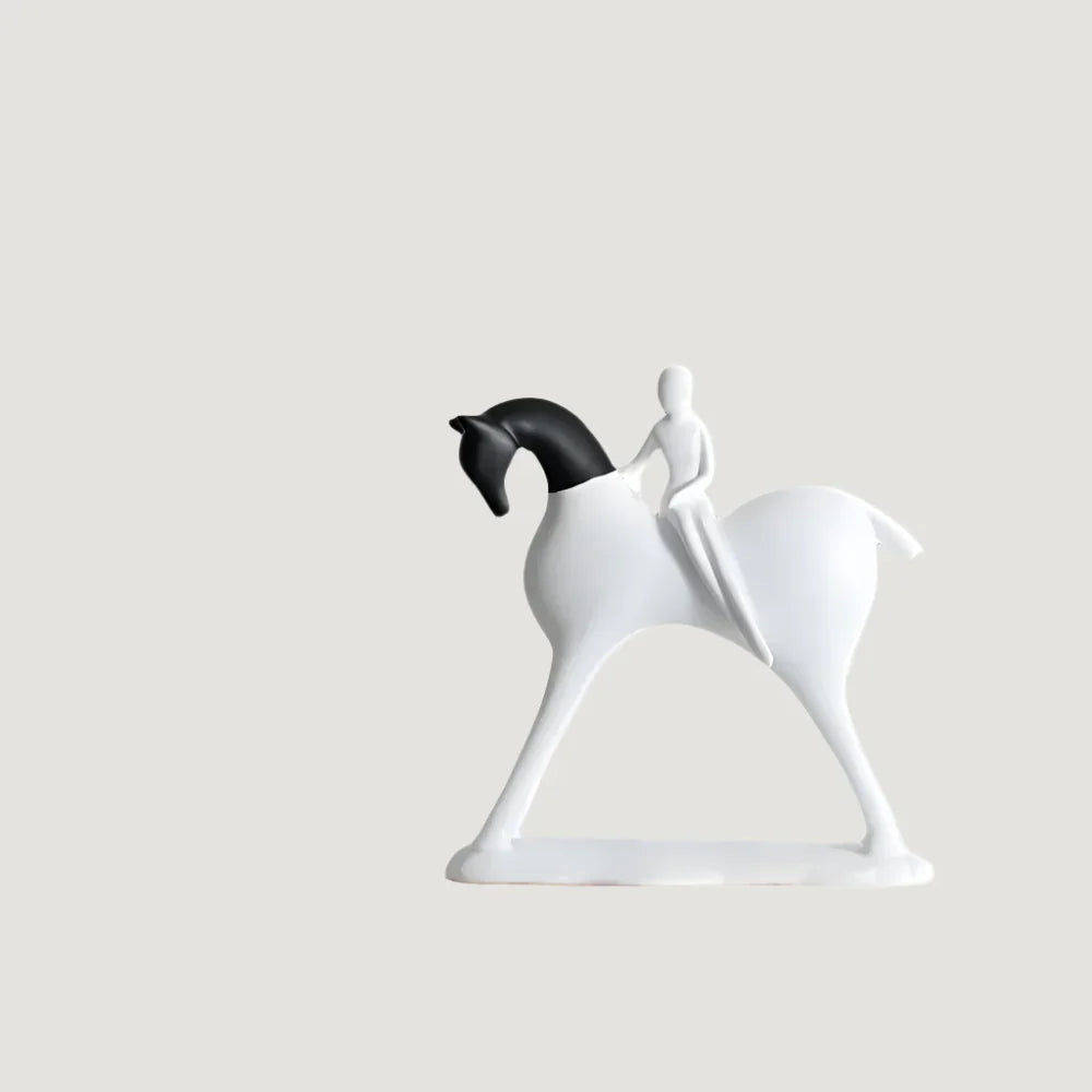 Modern Artistic Horse and Rider Statue - House Of Avana