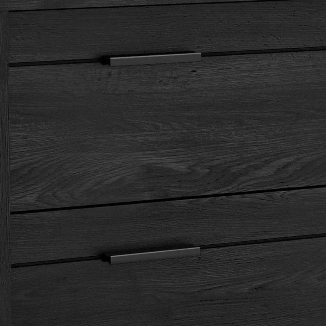 Modern Bedroom Nightstand in Grey Black Wood Finish