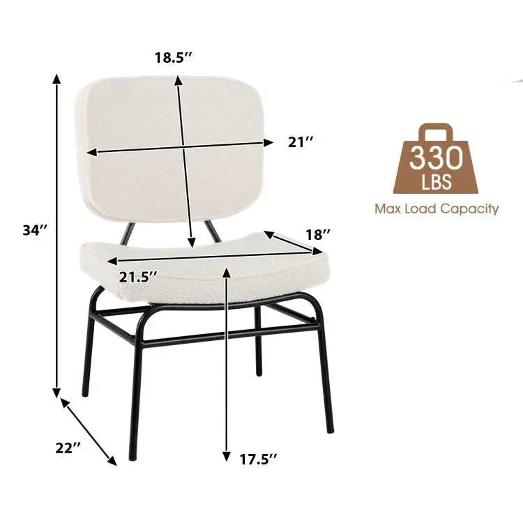 Modern Beige Upholstered Ergonomic Padded Accent Chair