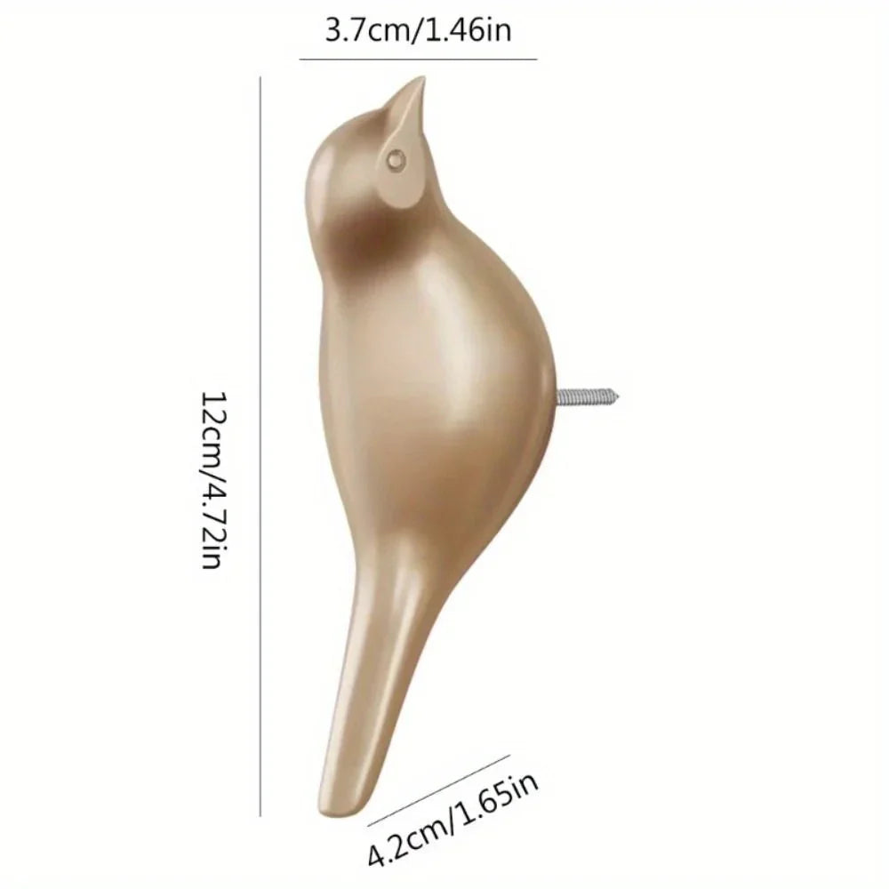 White resin bird wall hook, modern 3D design, heavy duty key holder - House of Avana