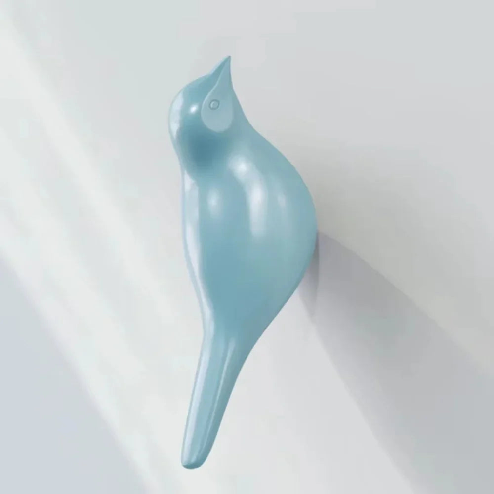 White resin bird wall hook, modern 3D design, heavy duty key holder - House of Avana