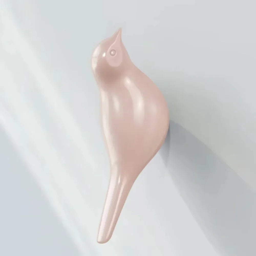 White resin bird wall hook, modern 3D design, heavy duty key holder - House of Avana