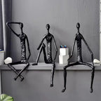 Modern Black Figure - Abstract Iron Sculpture, front view - House Of Avana
