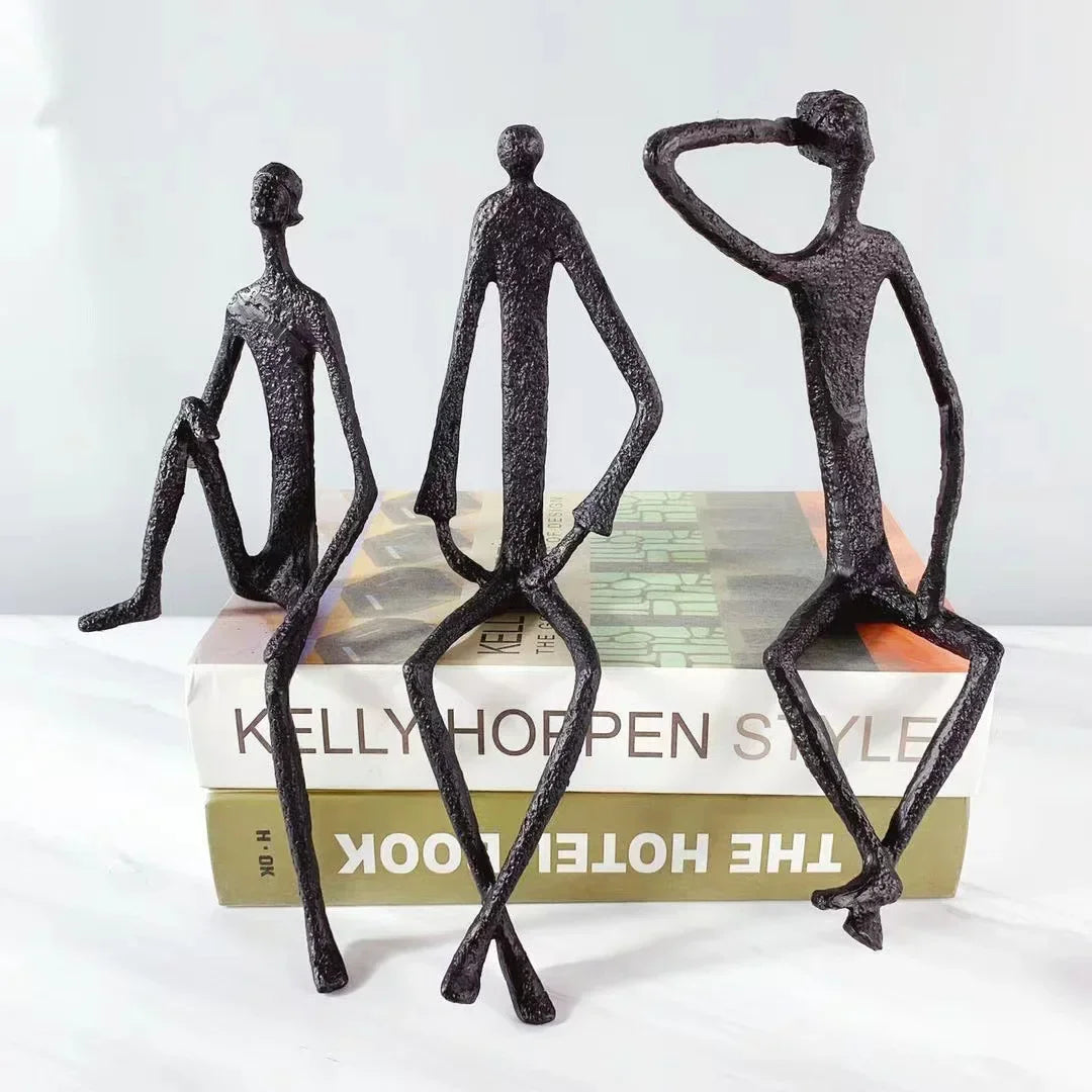 Modern Black Figure - Abstract Iron Sculpture, lifestyle image - House Of Avana