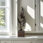 Modern black resin statue, abstract art sculpture - House of Avana