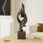 Modern black resin statue, abstract art sculpture - House of Avana