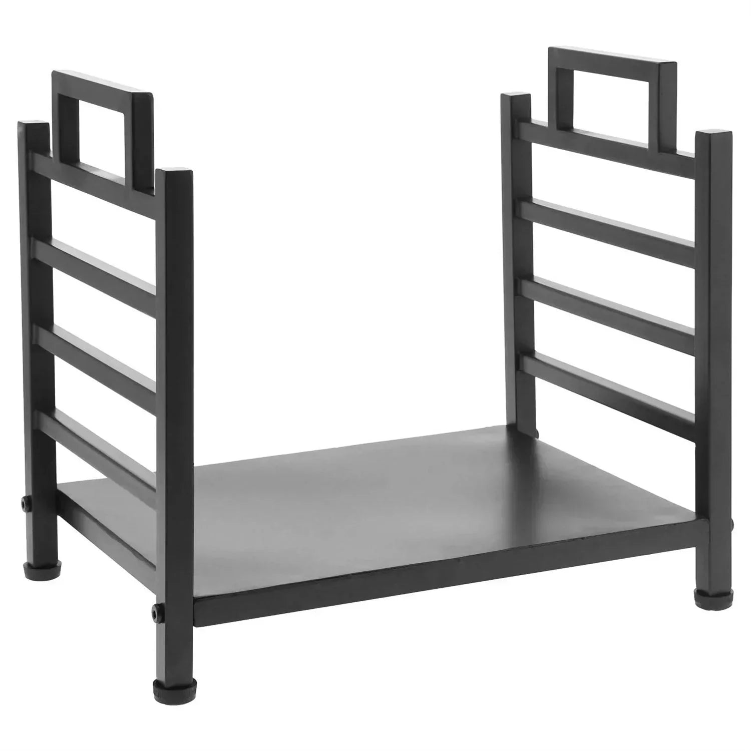 Modern Black Wrought Iron Indoor Outdoor Firewood Holder Log Rack
