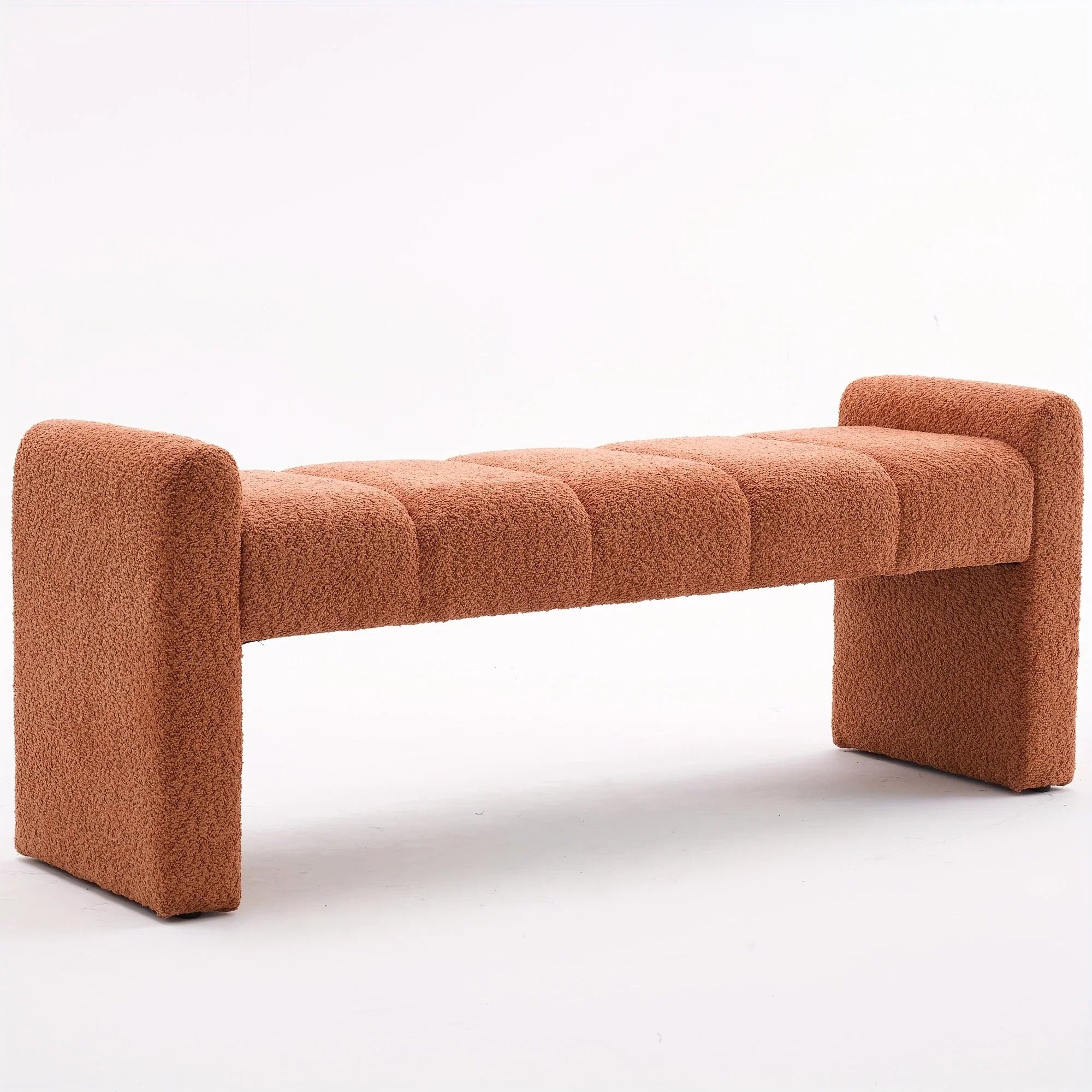 Modern Boucle End of Bed Bench - Extra Long 54" Bedroom Ottoman with Arm, Sturdy Hardwood Frame, Space-Saving Design for Living Room, Hallway, Bedroom - No Assembly Required, Matte Black Finish, Bench for Bedroom, Cozy Seatin House Of Avana