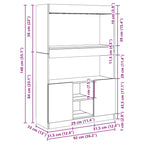 Furniture set, HighboardBrown Oak 92x33x140 cm Engineered Wood, Modern Minimalist, Art Deco, Ample Storage, Ergonomic, Multi-functional, Easy Installation withHardware Included, Suitable for Indoor/Outdoor, Housewarming Gift, House Of Avana