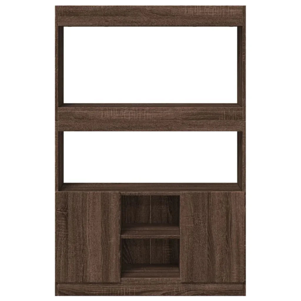 Furniture set, HighboardBrown Oak 92x33x140 cm Engineered Wood, Modern Minimalist, Art Deco, Ample Storage, Ergonomic, Multi-functional, Easy Installation withHardware Included, Suitable for Indoor/Outdoor, Housewarming Gift, House Of Avana