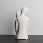 Modern Ceramic Hugging Couple Sculpture - House Of Avana