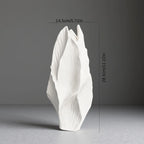 White ceramic tall vase, modern minimalist design - House of Avana