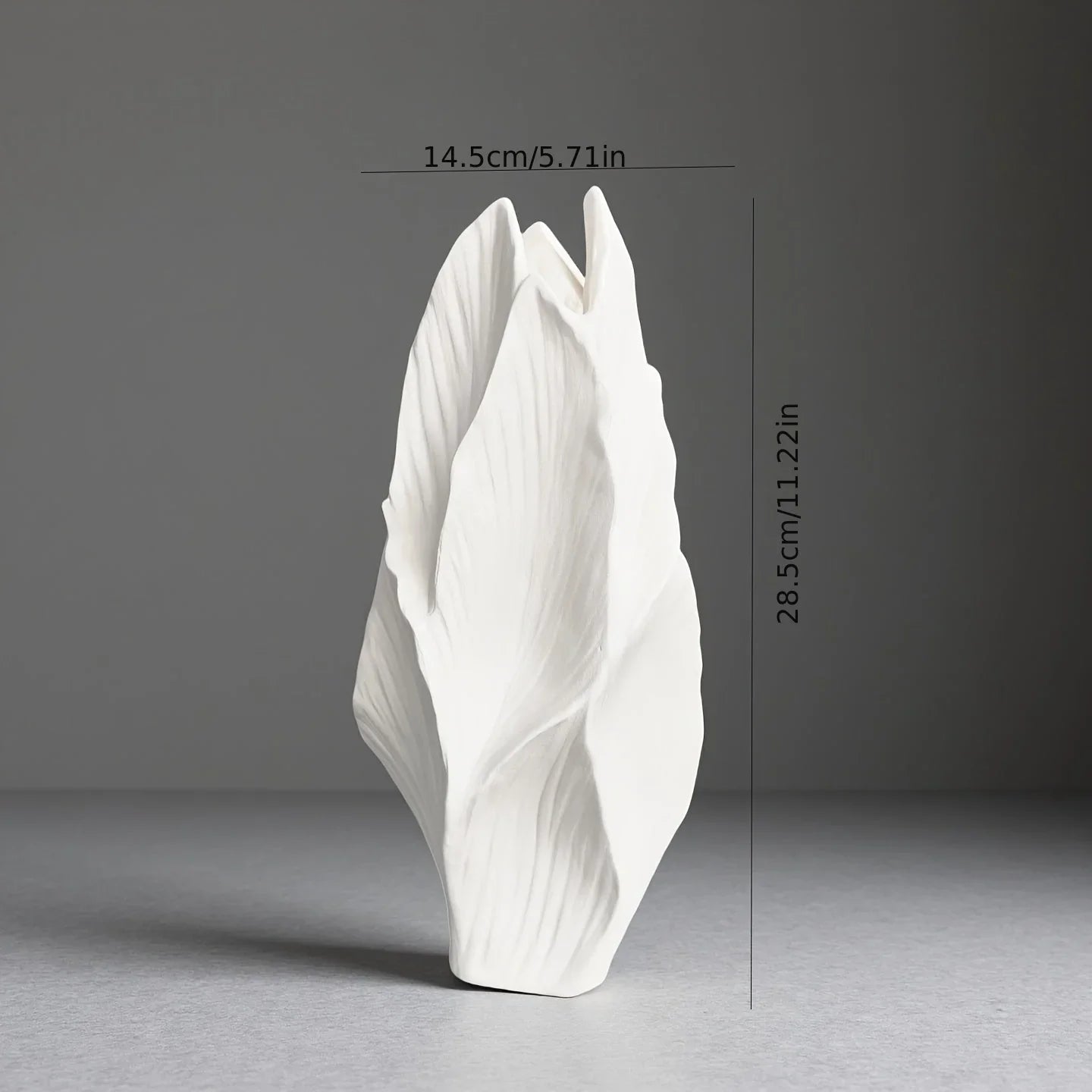 White ceramic tall vase, modern minimalist design - House of Avana