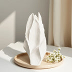 White ceramic tall vase, modern minimalist design - House of Avana