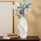 White ceramic tall vase, modern minimalist design - House of Avana