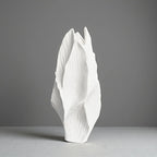 White ceramic tall vase, modern minimalist design - House of Avana