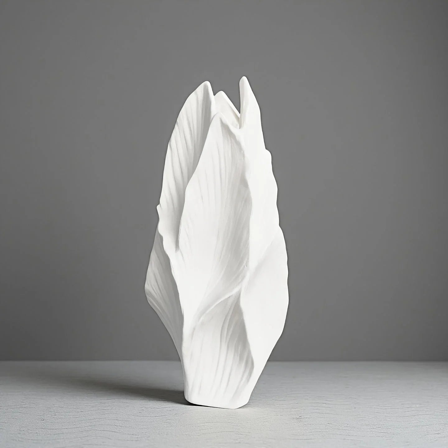 White ceramic tall vase, modern minimalist design - House of Avana