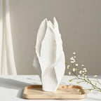 White ceramic tall vase, modern minimalist design - House of Avana