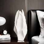 White ceramic tall vase, modern minimalist design - House of Avana