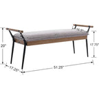 Modern Chenille Entryway Bench with Arms - Upholstered Ottoman Bench with Metal Legs, 3.2+ Cubic Feet Storage, 27" Height, Vintage Style Hardwood Frame & Soft Cushioned Seat for Bedroom, Living Room, Entryway - Elegant Footst House Of Avana