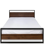 Modern FarmHome Queen Low Profile Metal Wood Platform Bed