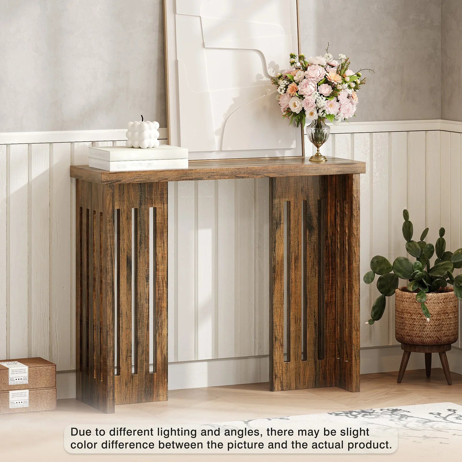 Modern Farmhouse Slim Console Table, 39 Inch Narrow Sofa Table, Living Room Table with Sturdy MDF Frame - Versatile Entryway Storage for Halls, Small Spaces and Behind Sectional Sofas House Of Avana