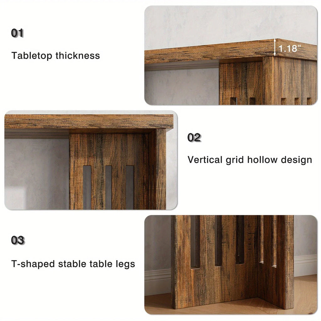 Modern Farmhouse Slim Console Table, 39 Inch Narrow Sofa Table, Living Room Table with Sturdy MDF Frame - Versatile Entryway Storage for Halls, Small Spaces and Behind Sectional Sofas House Of Avana